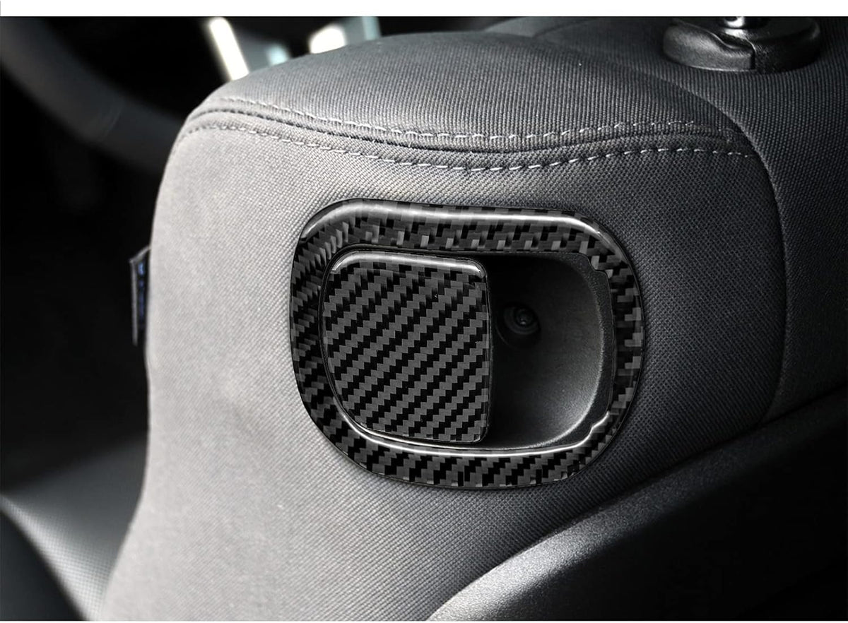 Black Carbon Fiber Seat Switch Panel Sticker 2PCS E4747