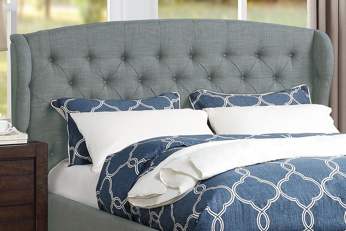 Grey Polyfiber Eastern King Size Bed Y142