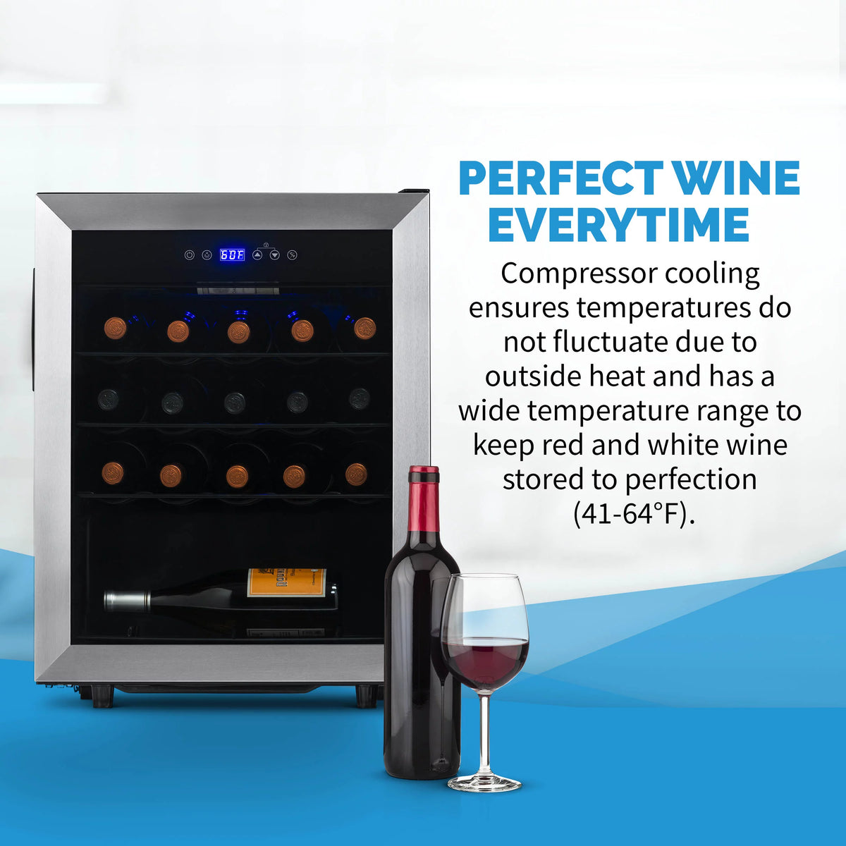 23 Bottle Stainless Steel Wine Cooler S425388
