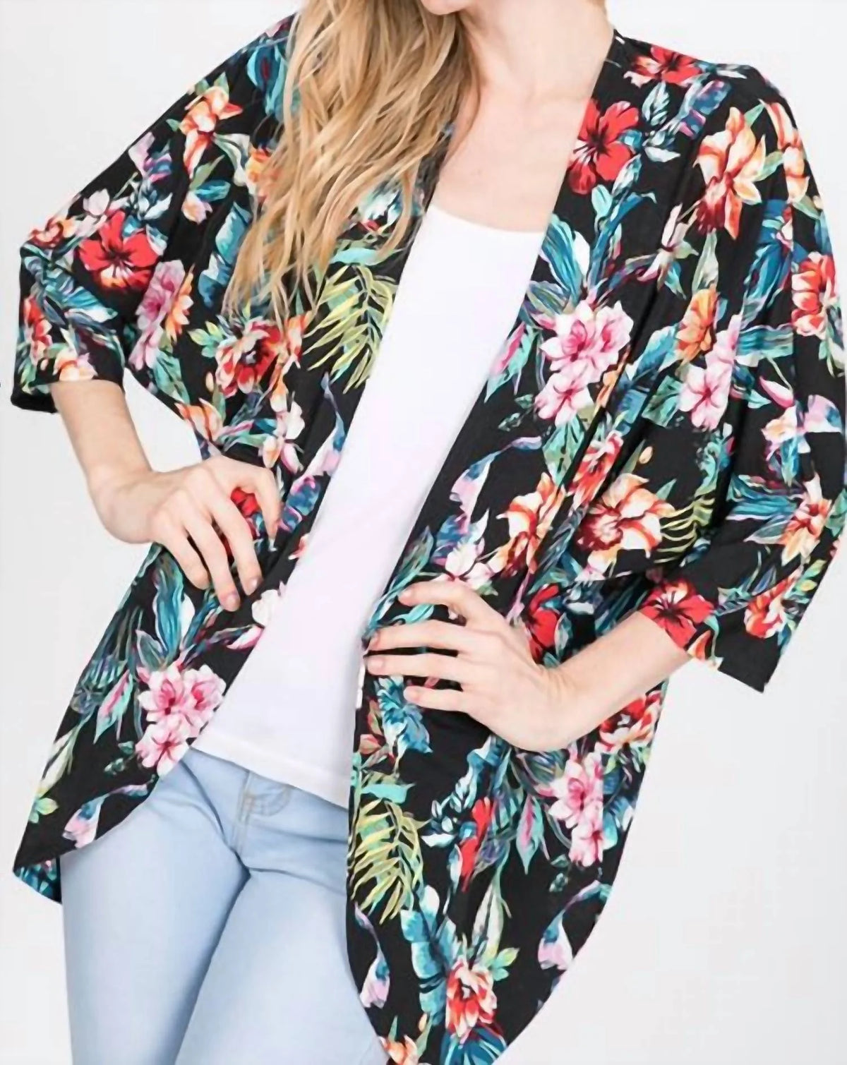 Tropical Plants Floral Cardigan P12265