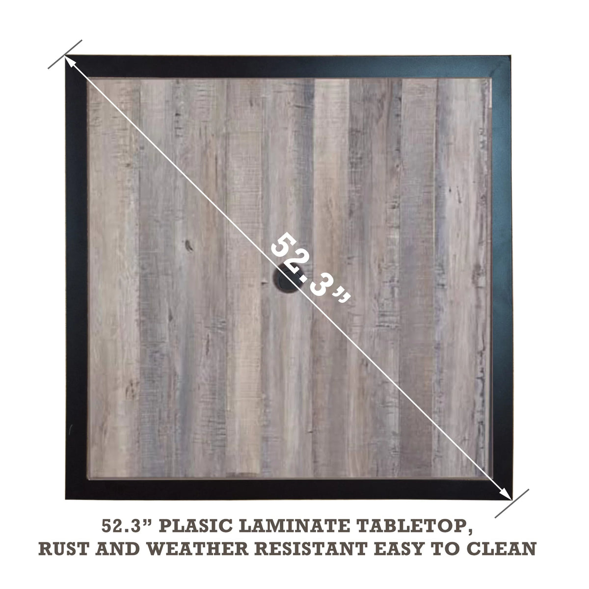 Outdoor Patio Dining Table 37" x 37" Brown N57305