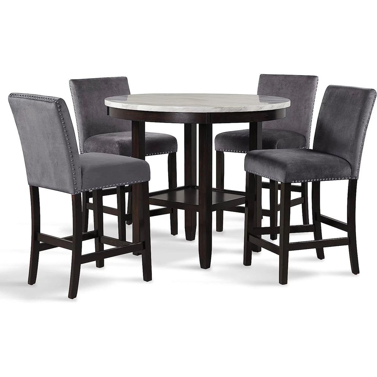 Round Faux Marble Counter Table H8767
