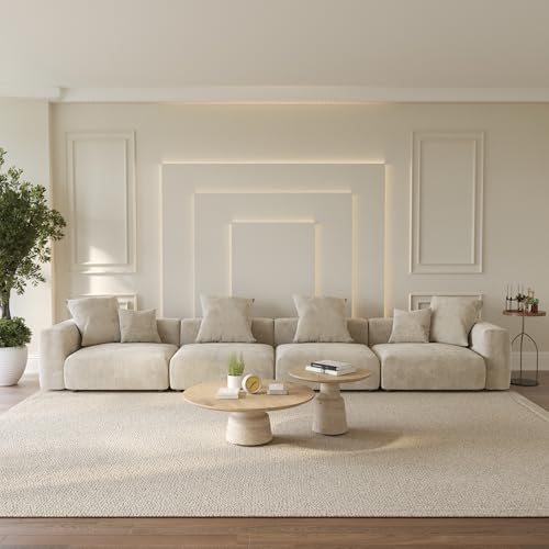Oversized Corduroy 3 Seater Sectional Sofa U7972