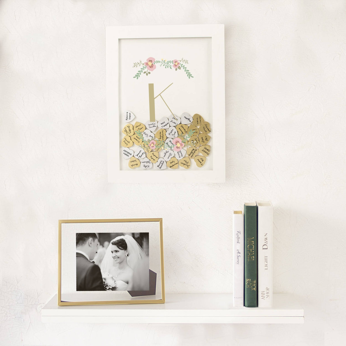 Floral Heart Drop Guestbook P5817