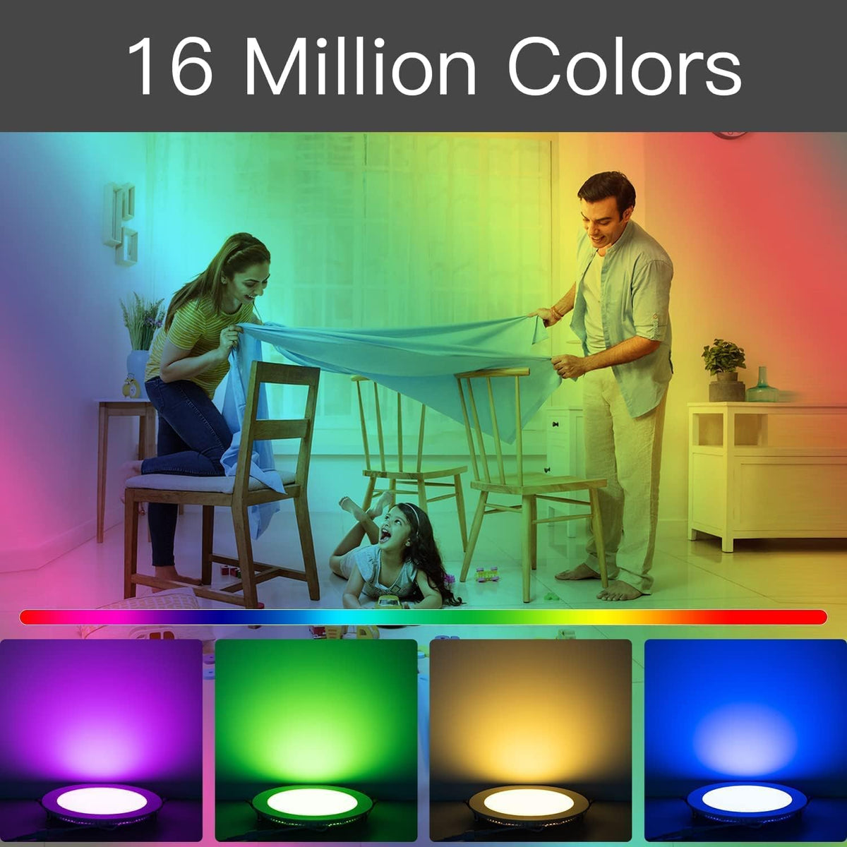 6 inch Color Changing Dimmable Smart LED Recessed Light 4-Pack G9025
