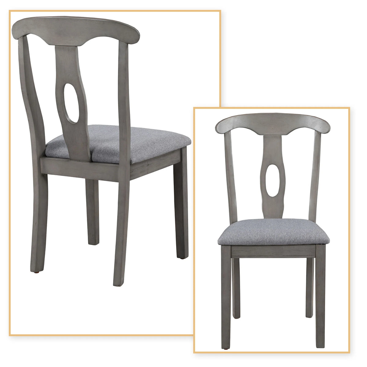 Set of 4 Grey Fabric Upholstered Dining Chairs Q4182