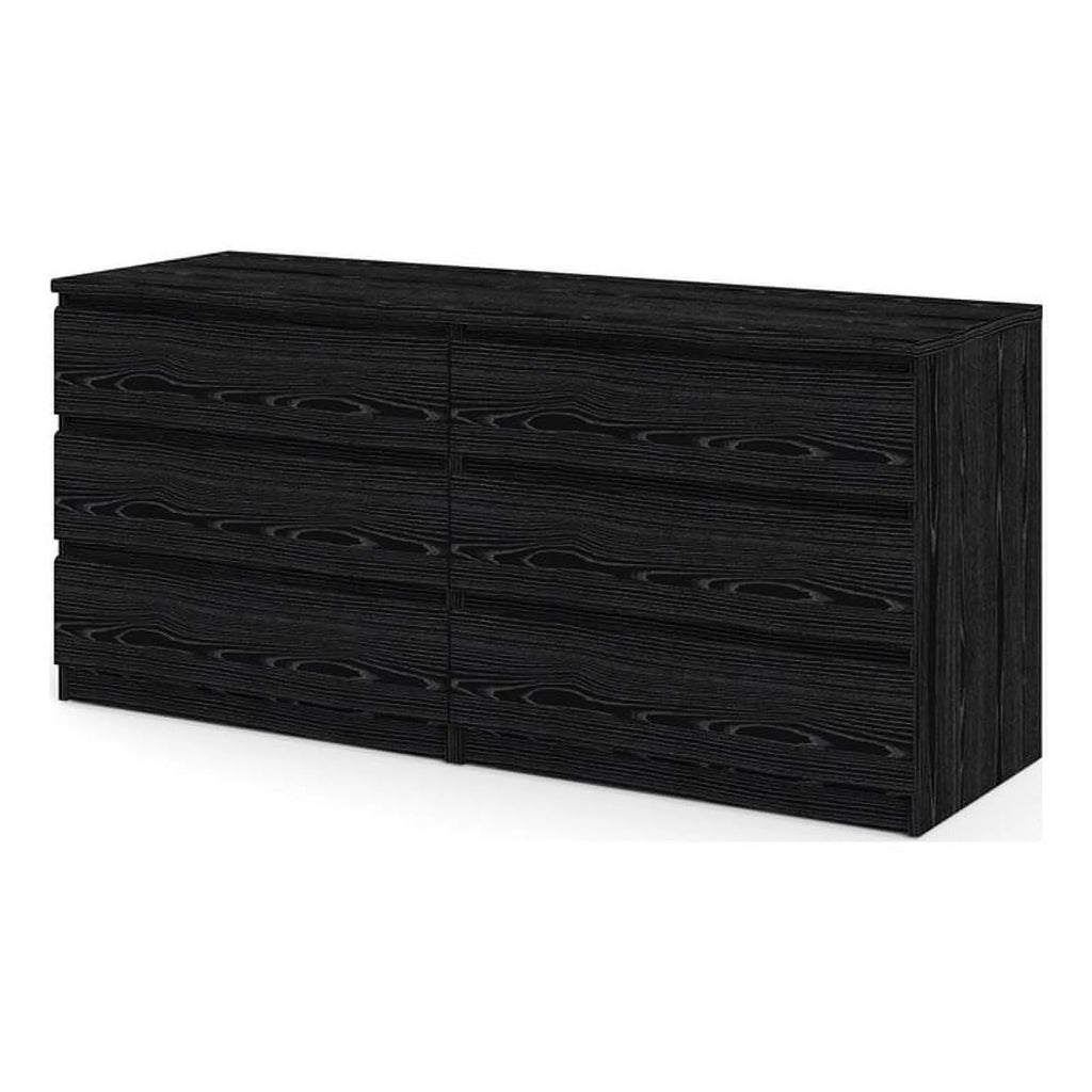 2 Piece Dresser and Chest Set Black Woodgrain V873792