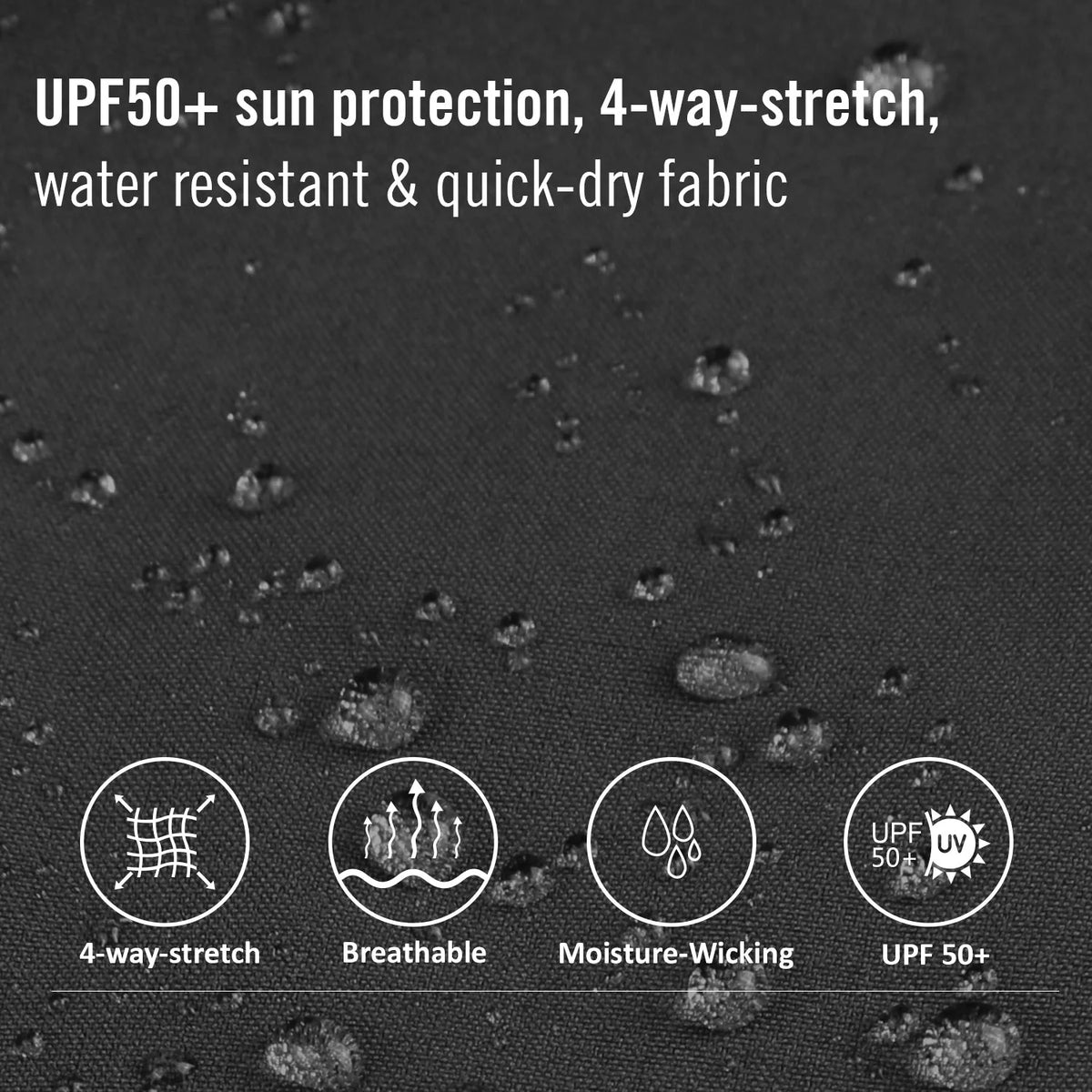 Black Quick Dry Water Resistant Cargo Pants W451