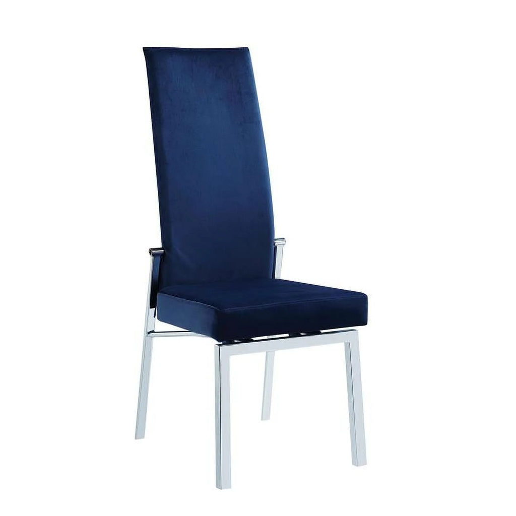 Dining Set with Glass Top Table & 4 Blue Chairs J53874