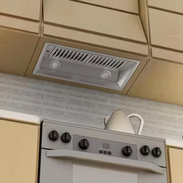 28 in. 700 CFM Ducted Range Hood Insert with Remote Blower in Stainless Steel I8777