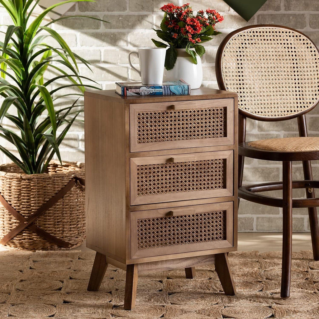 26-Inch High 3-Drawer Nightstand D655