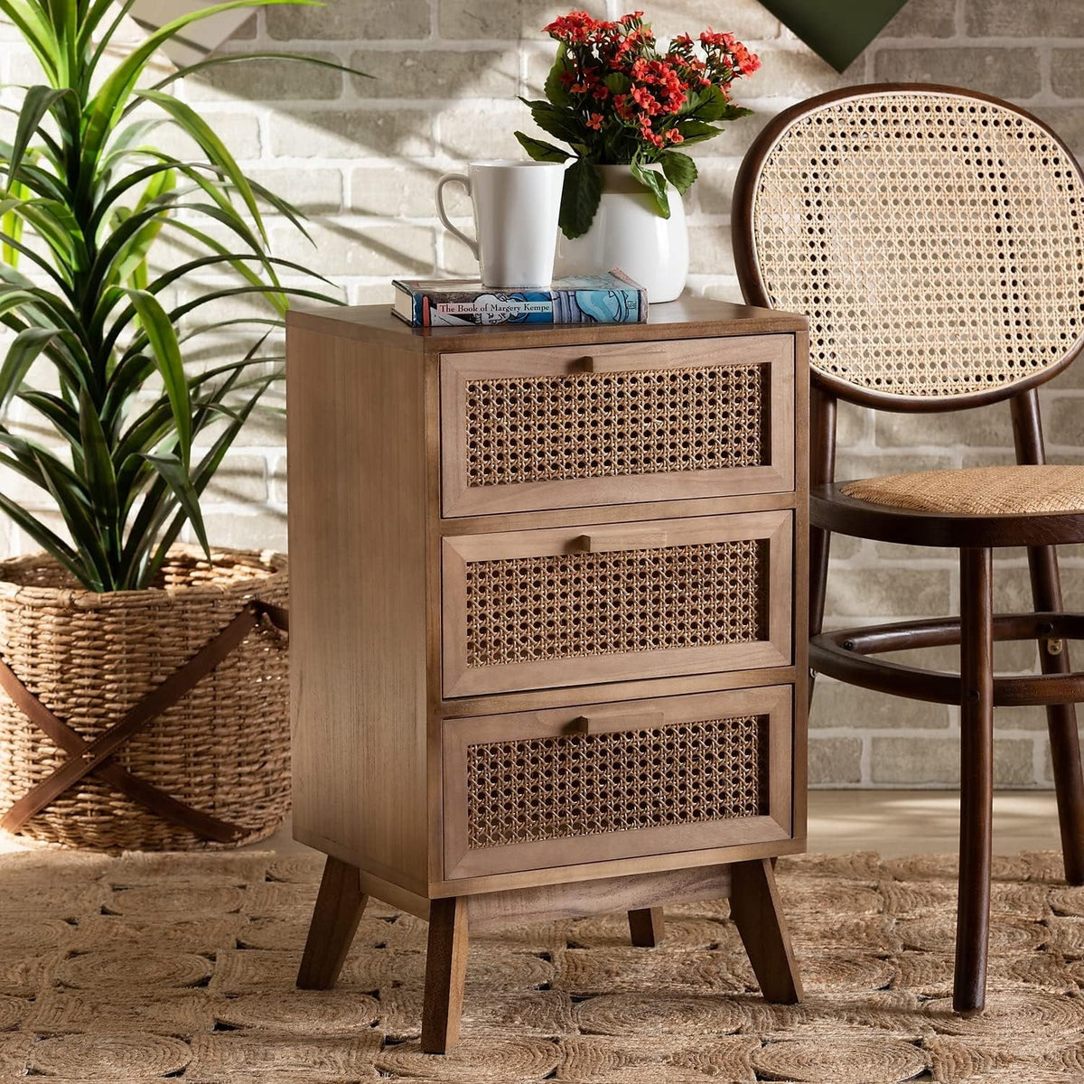 26-Inch High 3-Drawer Nightstand D655