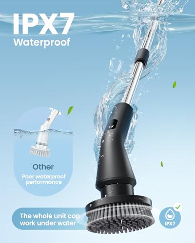 Cordless Electric Spin Scrubber with 7 Brush Heads D174111