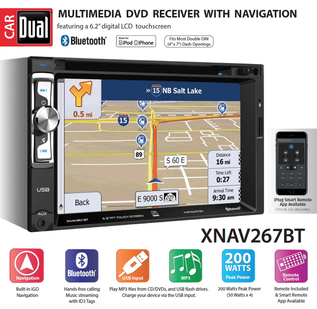6.2 inch Double Din Car Stereo with Built-in Navigation R1765