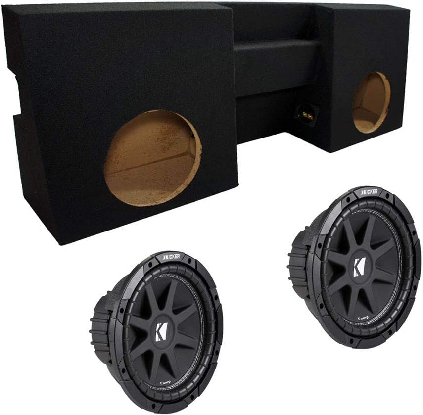 Compatible with 2005-2012 Toyota Tacoma Double Cab Dual 10 Sub Box Enclosure P117