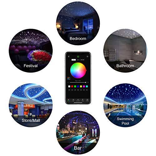 10W 300pcs 0.03in 9.8ft Bluetooth RGBW LED Fiber Optic W670