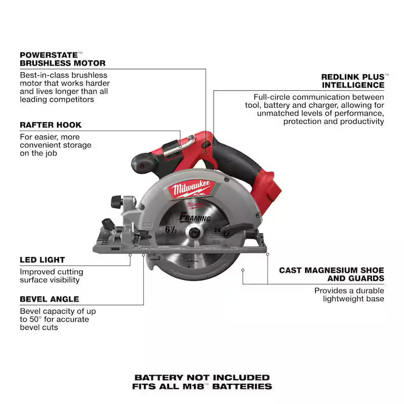 18V Brushless Cordless 6-1/2 in. Circular Saw N716819