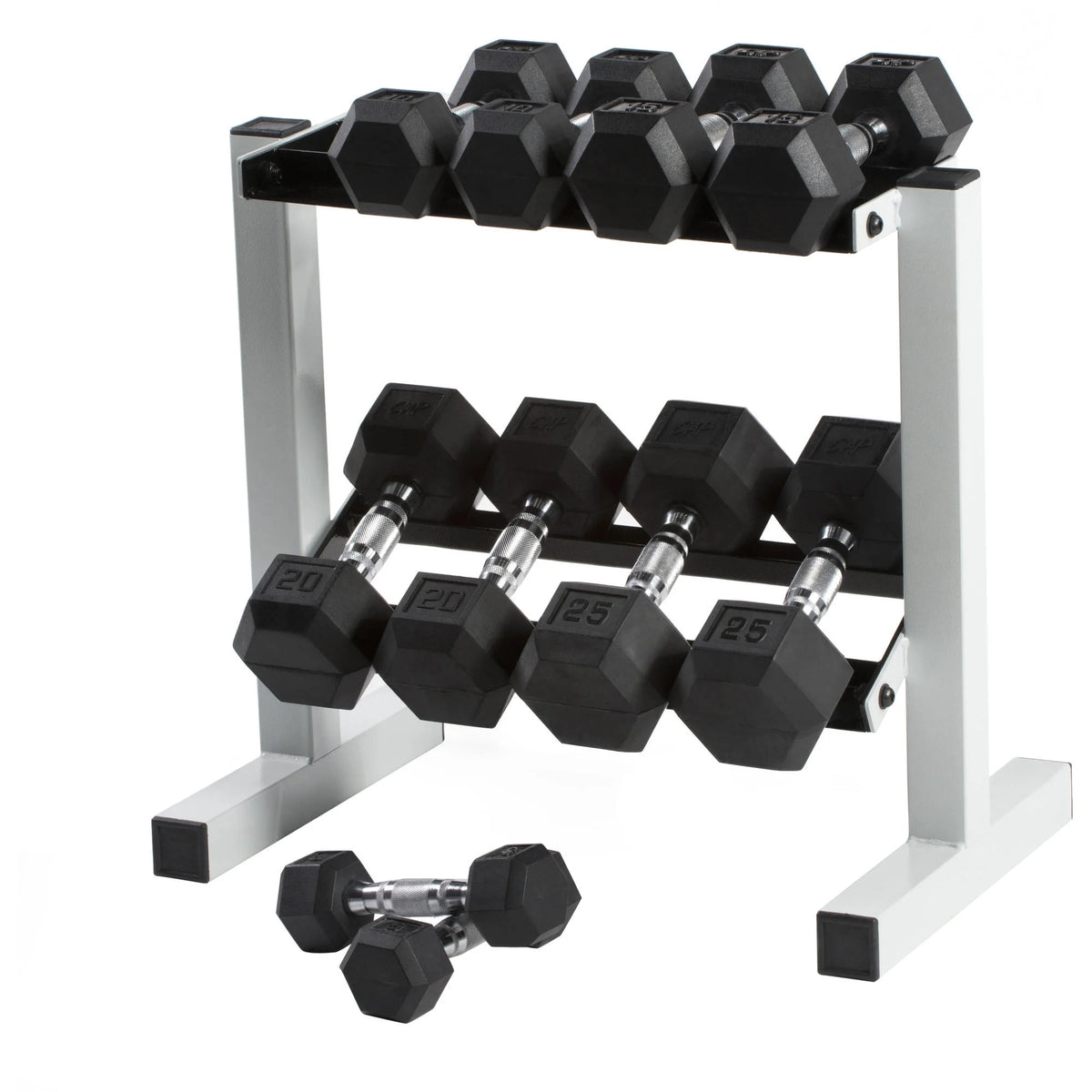 50 lb Rubber Hex Dumbbell Weight Set K4562