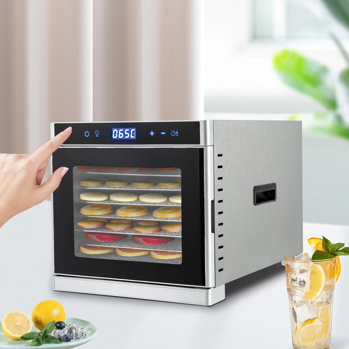 8 Trays Stainless Steel Electric Food Dehydrator 700W P1003