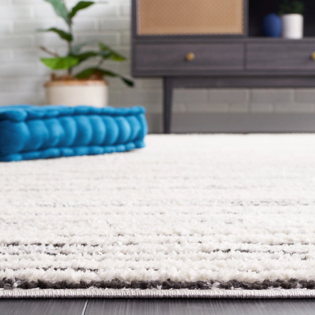 Ivory Black Modern Area Rug X2753