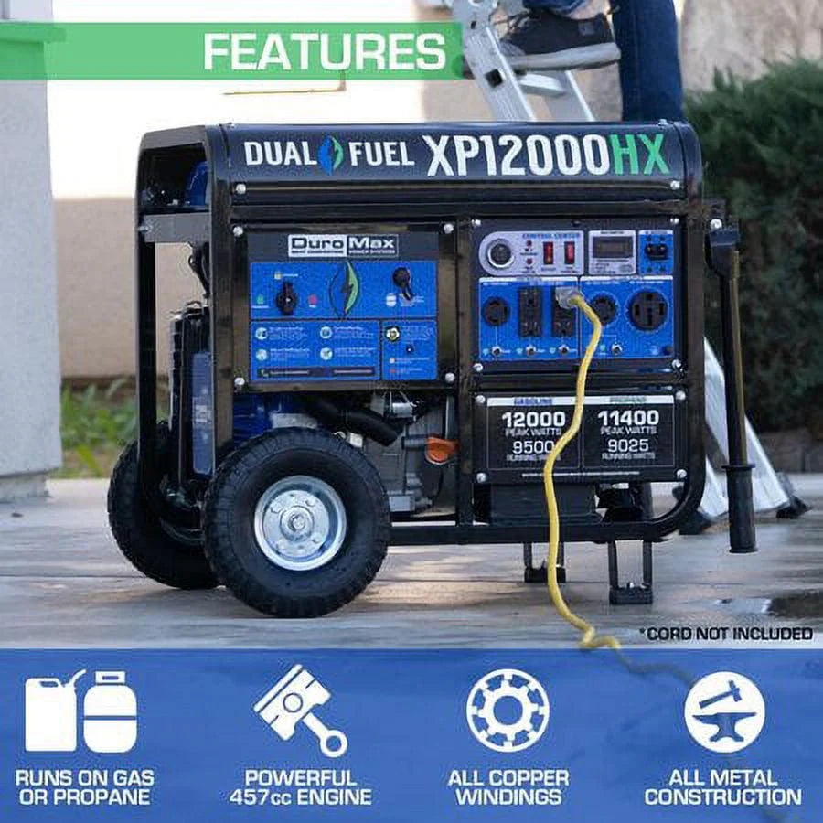 Portable Dual Fuel Generator with CO Alert 12,000 Watt S663919