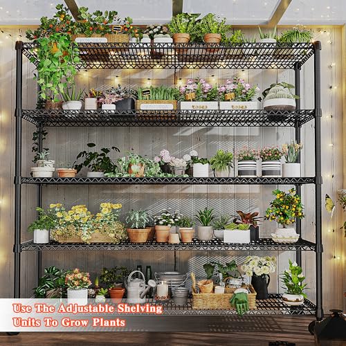 60" W Steel Wire Shelving with Wheels 3200 lbs V611