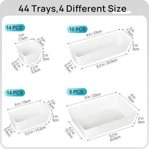 Clear Plastic 44 Pcs Drawer Organizer Set W2549