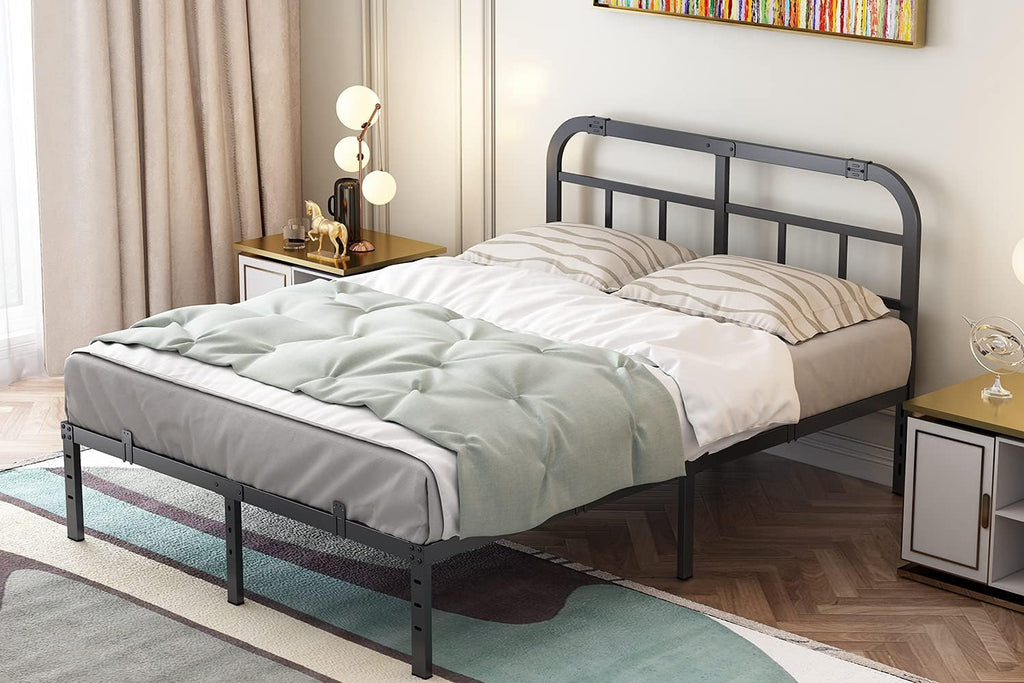 14” Heavy Duty Metal California King Bed Frame with Headboard C7817
