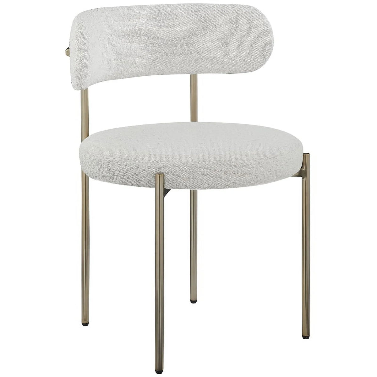 Cream Boucle Fabric Dining Chair X4589