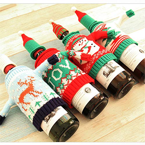 Christmas Wine Bottle Covers 4 Set E841007