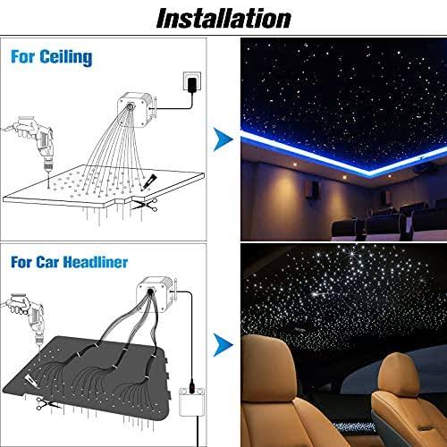 10W 300pcs 0.03in 9.8ft Bluetooth RGBW LED Fiber Optic W670