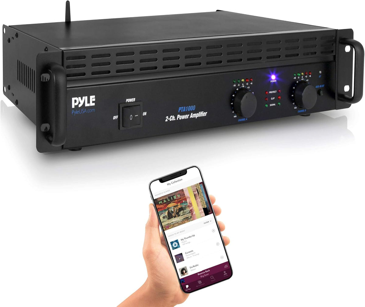 1000 Watt 2-Channel Bluetooth Power Amplifier J60512