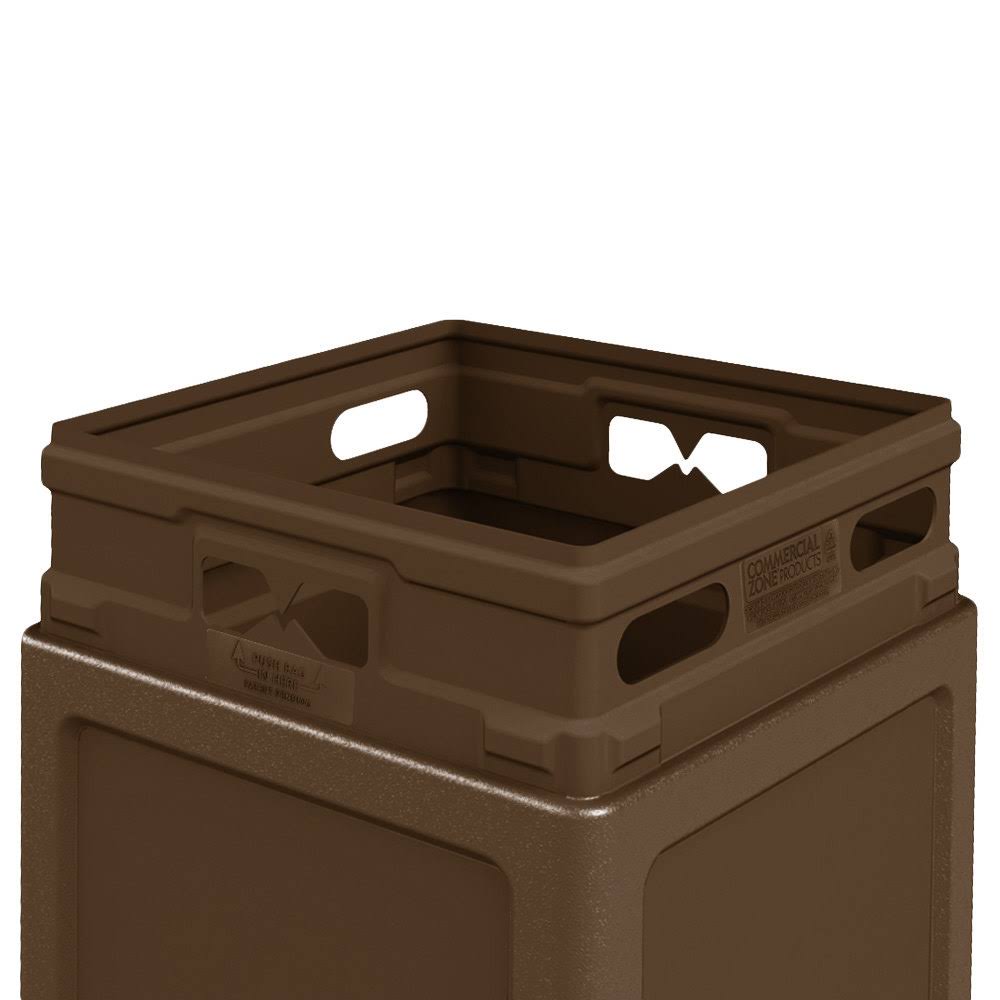 Brown 42 Gallon Square Waste Container with Dome Lid H9200