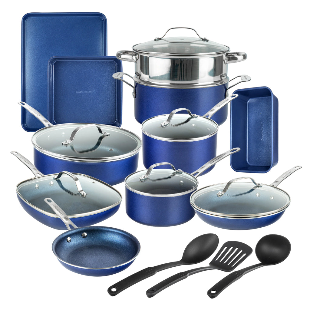 20 Piece Nonstick Blue Cookware Bakeware Set M11794