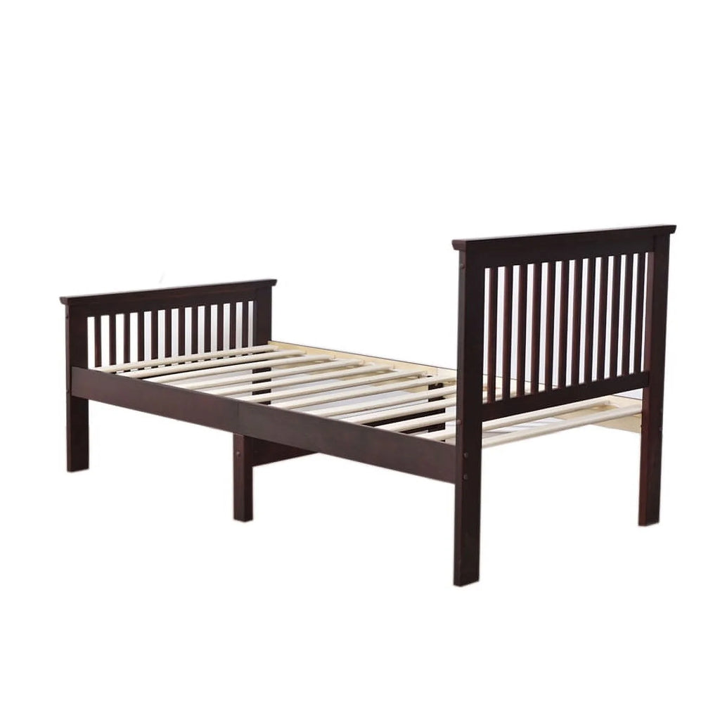 Pine Twin Bed and Dresser with Lock in Mahogany A932451