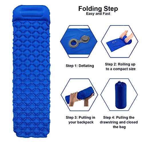 Inflatable Camping Sleeping Pad with Pillow L557