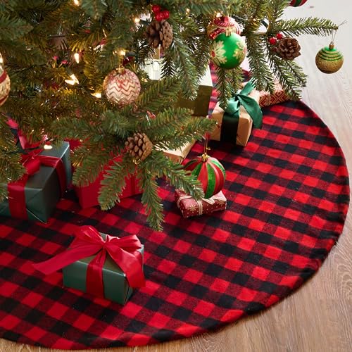 Christmas Tree Skirt 48Inch Buffalo Plaid U44500
