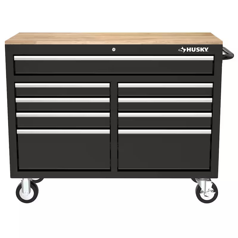 46 in. Gloss Black Mobile Workbench Cabinet B529191