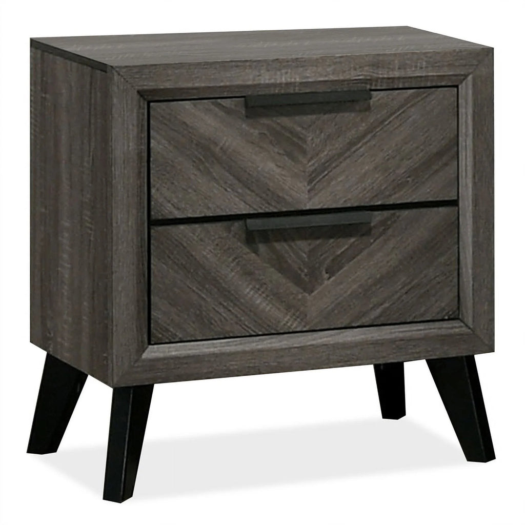 Gray Wood Queen Bedroom Set with Dresser Mirror Nightstands X711193