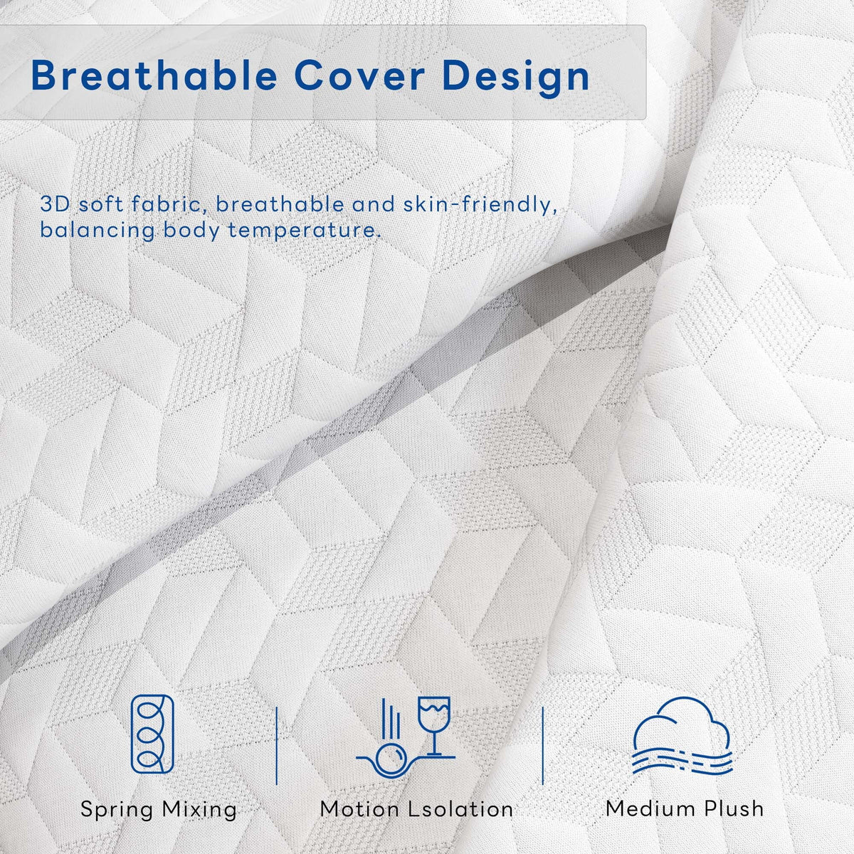 Twin Size Memory Foam Tri-Fold Mattress L9953