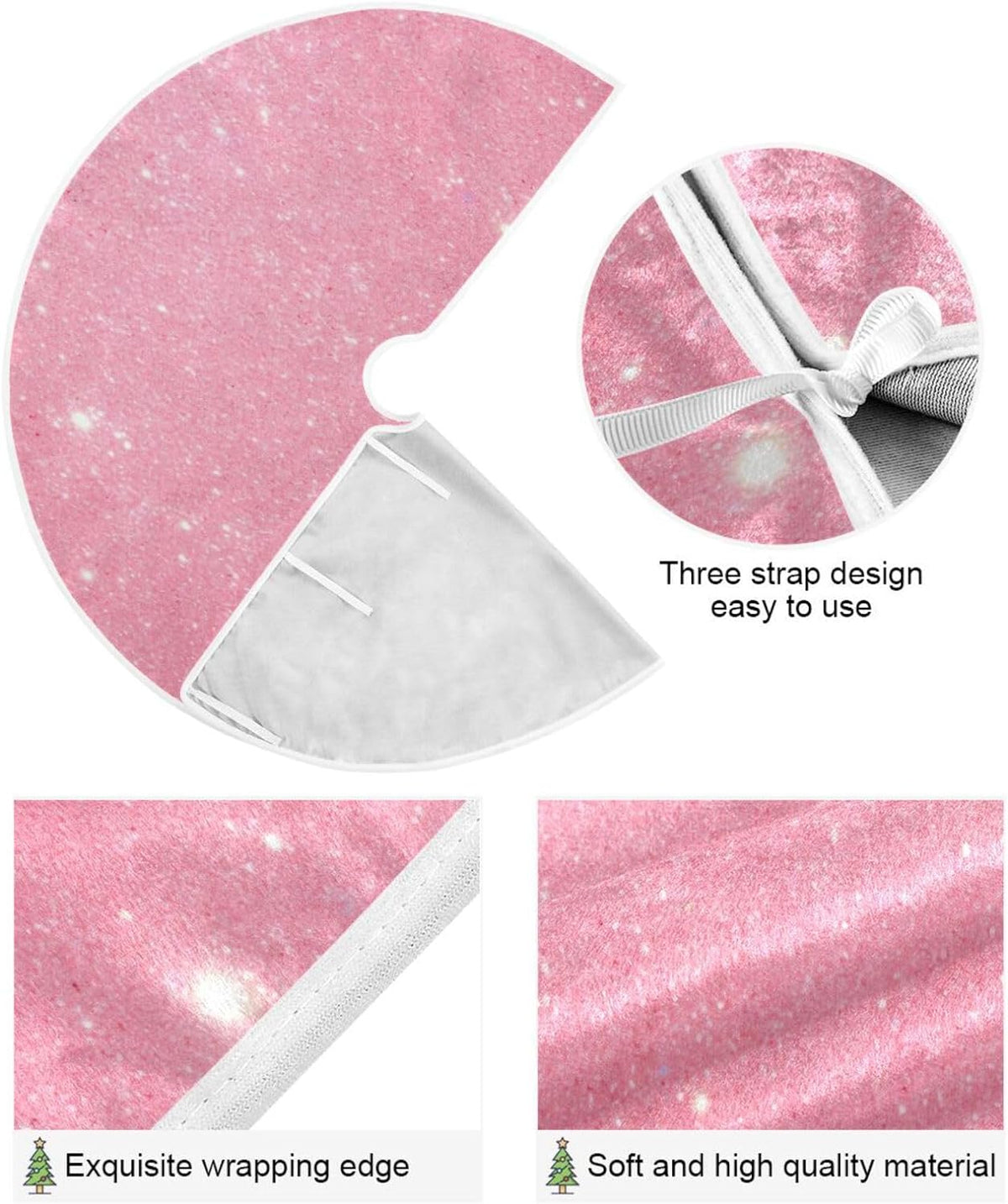 Blush Pink 35.4" Suede Christmas Tree Skirt L199