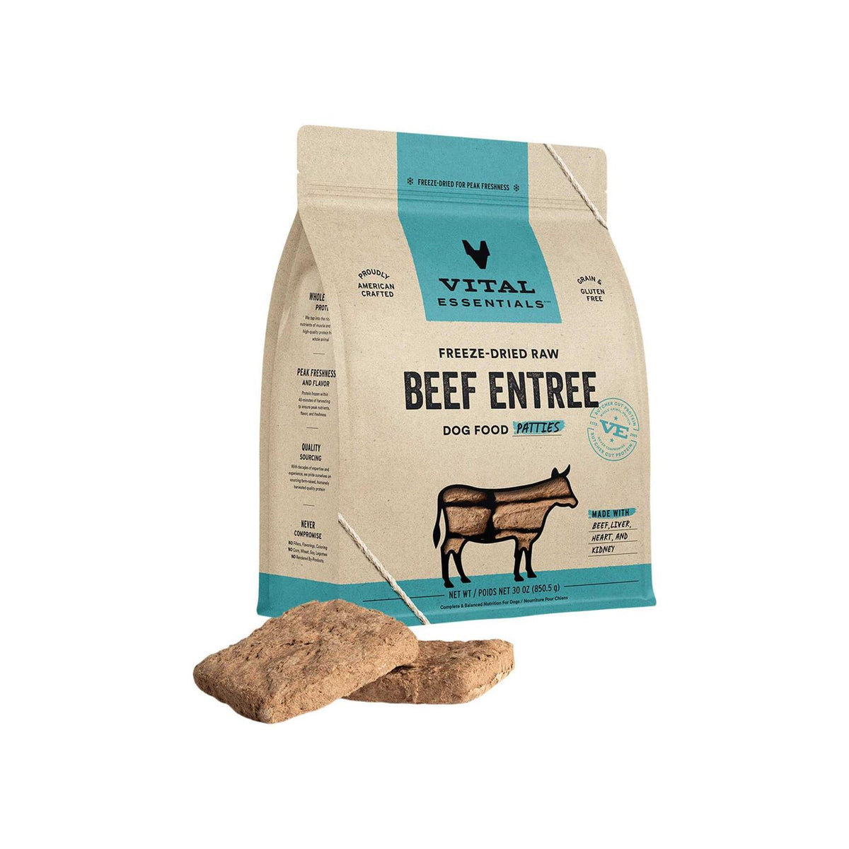 Beef Entree Patties Freeze-Dried Raw Dog Food D94854