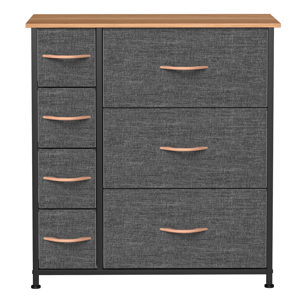 Gray Metal Fabric Wood Drawer Chests N432