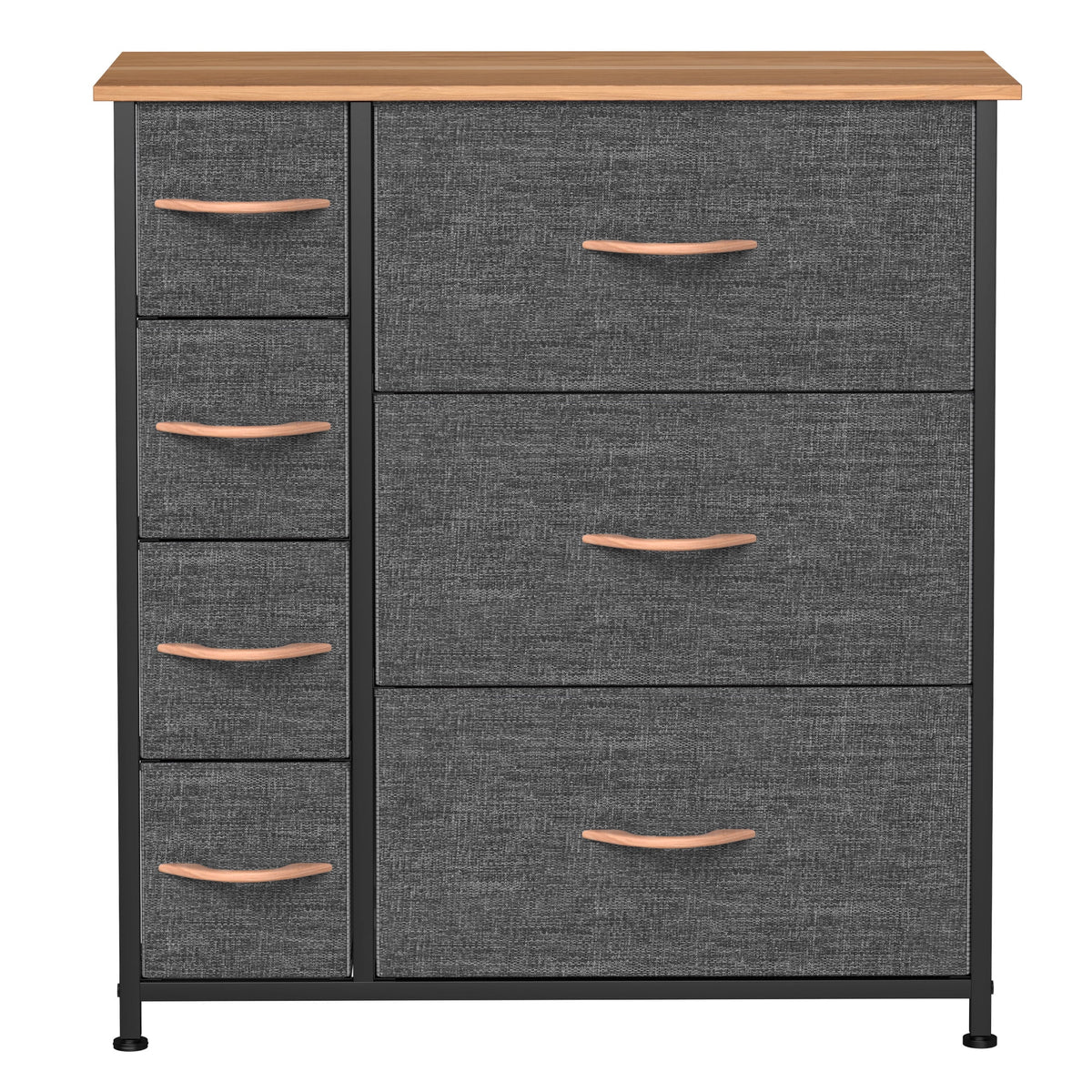 Gray Metal Fabric Wood Drawer Chests N432
