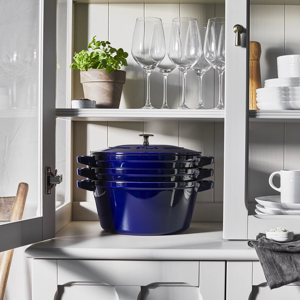 Dark Blue 4-pc Cast Iron Cookware Set V694620