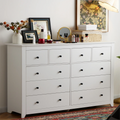 White Wood Dresser with 10 Deep Drawers T335938