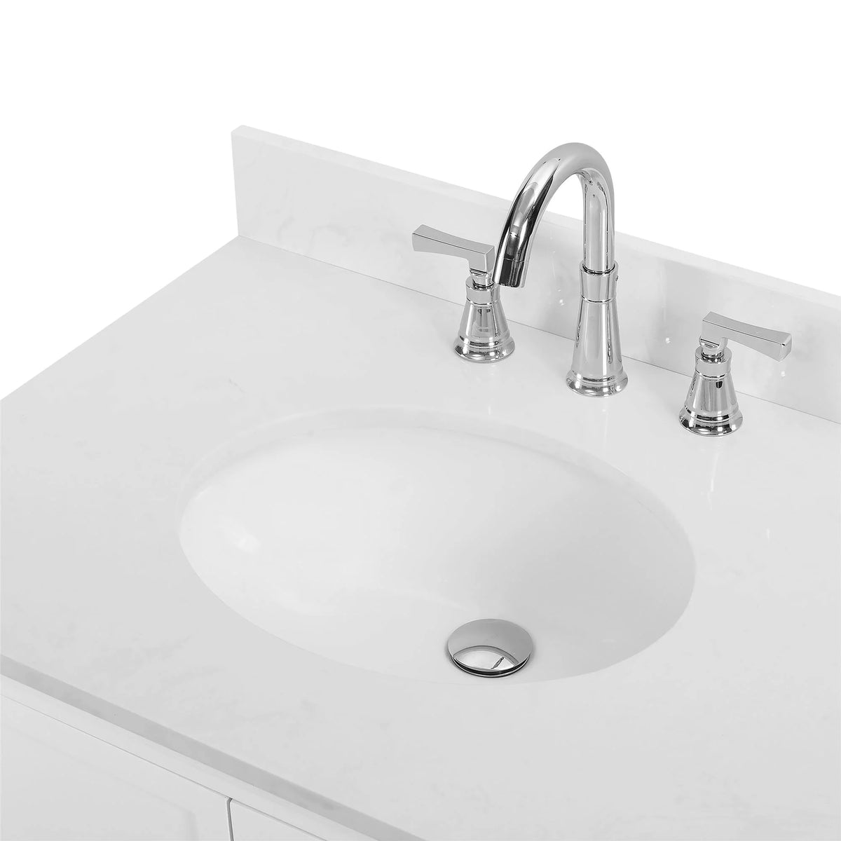 30 Inch White Wood Bathroom Vanity with Sink E216