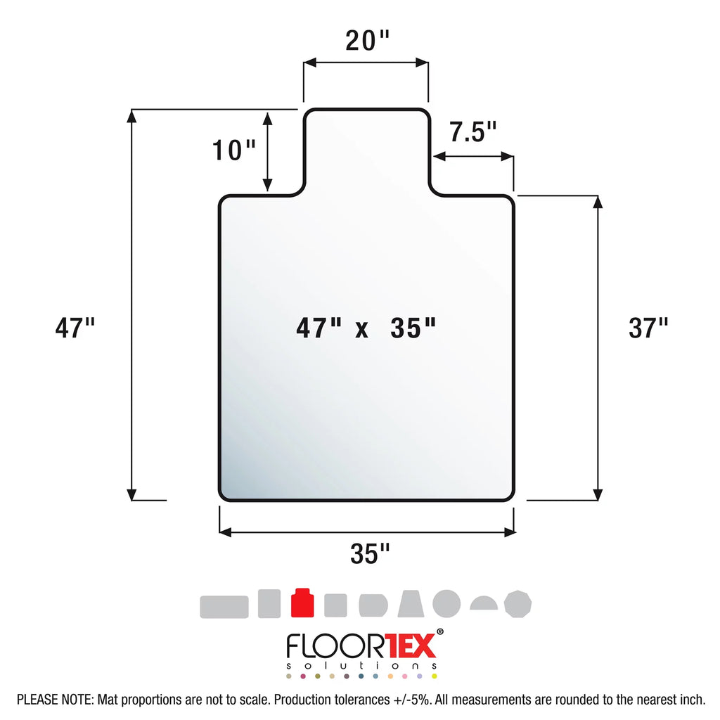 Clear Polycarbonate Chair Mat for Carpets up to 1/2" - 35 x 47" F66441