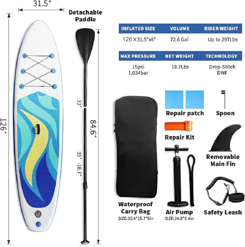 10.6FT Non-slip Inflatable Stand Up Paddle Board Q283