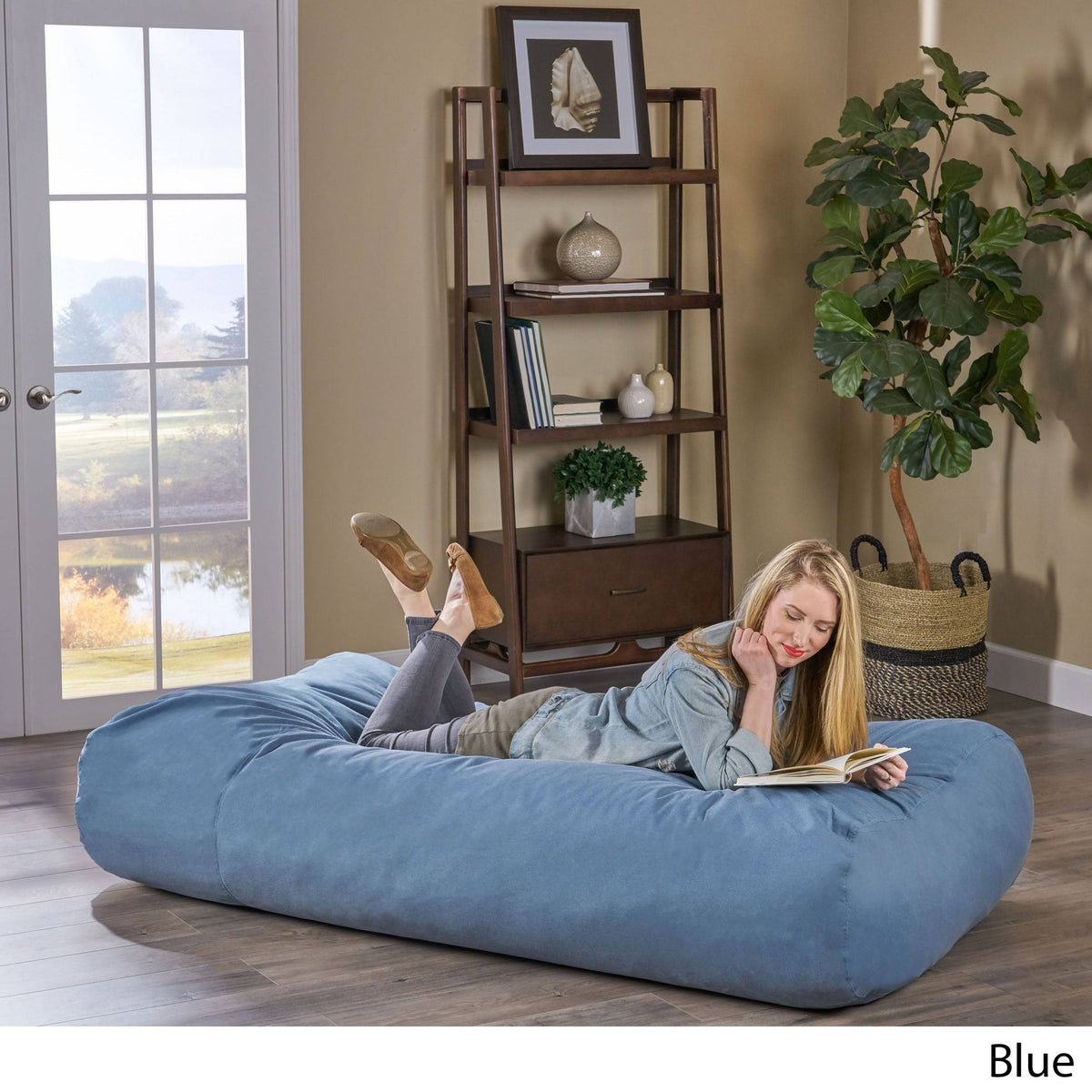 Indoor Water Resistant 6'x3' Lounger Bean Bag Teal E141